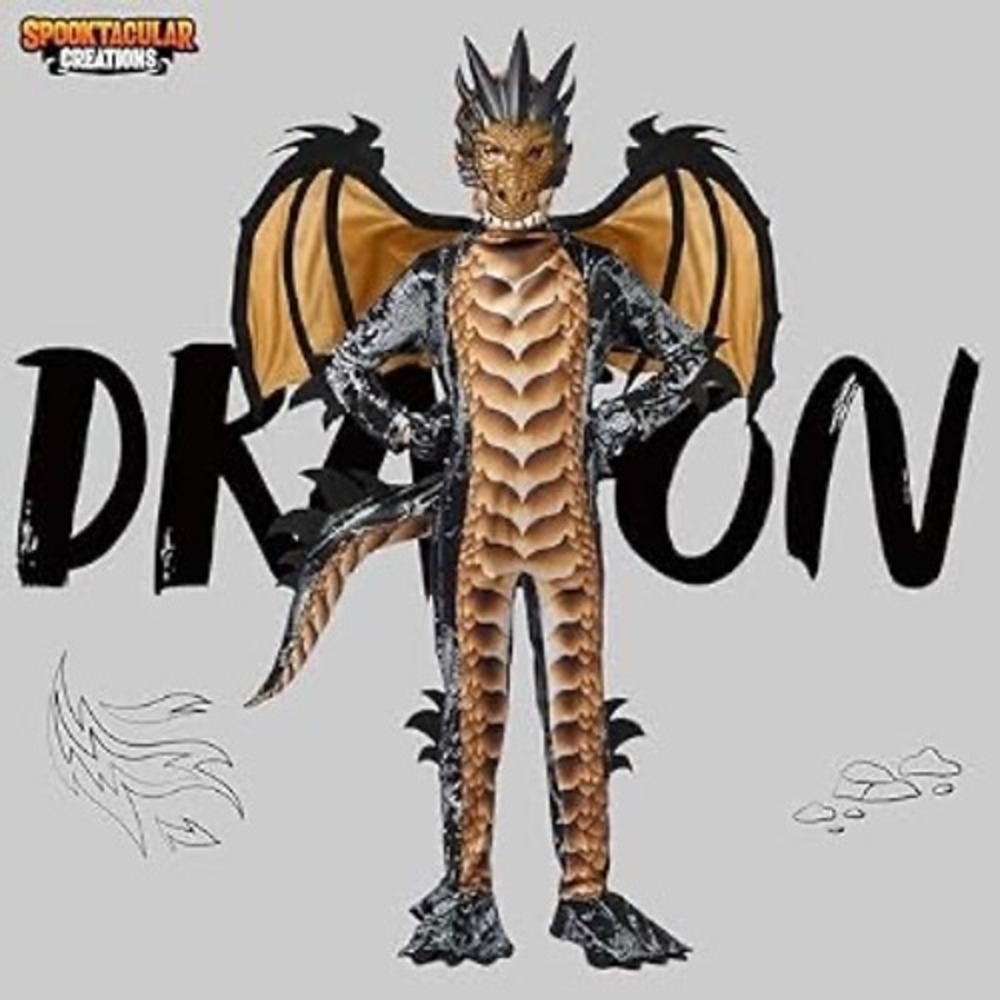 Spooktacular Creations Dragon Costume Kids Size S 5-7 *Broken Mask* B4